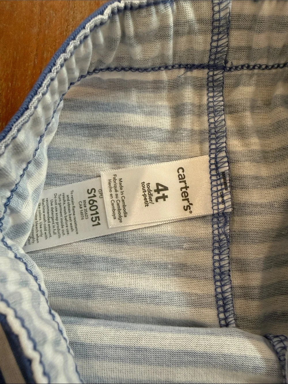 Carters Blue Nautical & Striped Kids Pajama Pants - size 3T and 4T